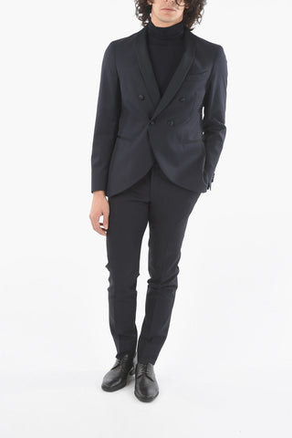 CC COLLECTION Blazer Tight Doppiopetto con Rever a Scialle in Satin