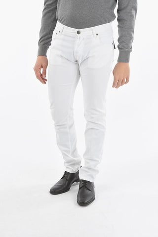 ID COLLECTION Jeans con Cinque Tasche e Chiusura con Bottoni e Ricamo