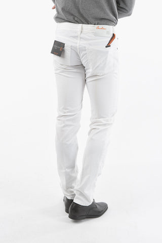 ID COLLECTION Jeans con Cinque Tasche e Chiusura con Bottoni e Ricamo