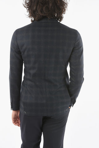 CC COLLECTION Half Lined Single Breasted Checkered Blazer