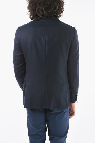 ID COLLECTION Lined Cashmere Blazer with Flap Pocket