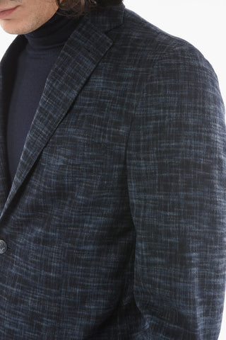 Halfined Single Breasted Wool Blazer