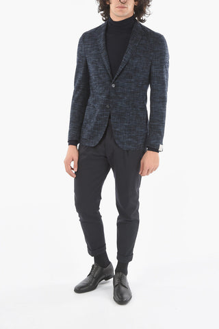 Halfined Single Breasted Wool Blazer