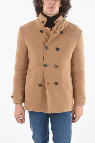 Cappotto Imbottito Semifoderato Doppiopetto con Linguette sulle Maniche