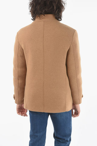 Cappotto Imbottito Semifoderato Doppiopetto con Linguette sulle Maniche