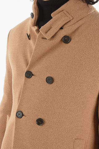 Cappotto Imbottito Semifoderato Doppiopetto con Linguette sulle Maniche