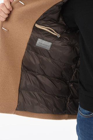 Cappotto Imbottito Semifoderato Doppiopetto con Linguette sulle Maniche