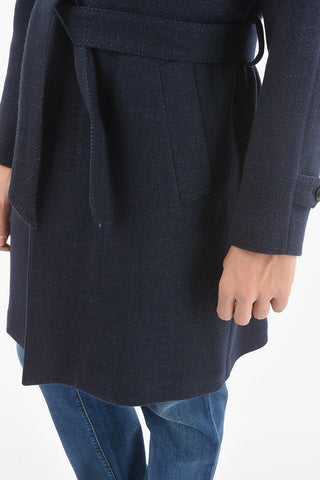Cashmere Blend Half-Lined Coat with Belt