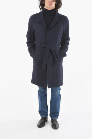 Cashmere Blend Half-Lined Coat with Belt