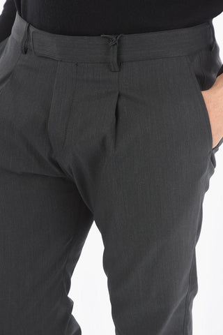 CC COLLECTION Wool and Polyester Elegant Trousers Closed with Buttons and Hook