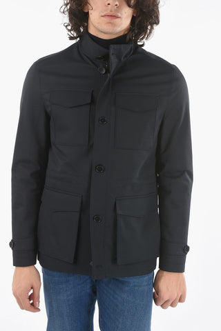 CC COLLECTION Lined Padded Blazer with Flap Pocket and Zip and Button Closure