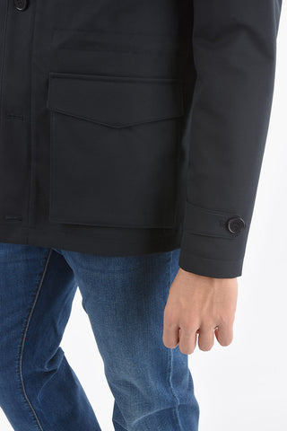 CC COLLECTION Lined Padded Blazer with Flap Pocket and Zip and Button Closure