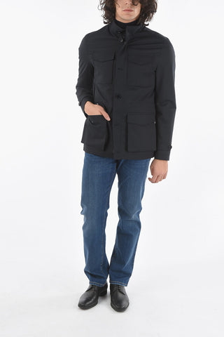 CC COLLECTION Lined Padded Blazer with Flap Pocket and Zip and Button Closure