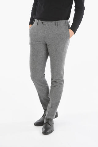 ID COLLECTION Pantalone Casual con Chiusura a Zip e Linguetta