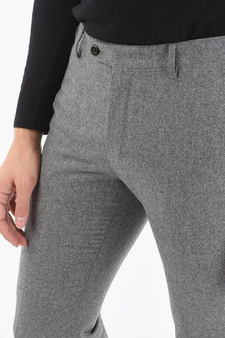 ID COLLECTION Pantalone Casual con Chiusura a Zip e Linguetta