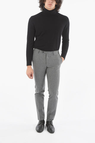 ID COLLECTION Pantalone Casual con Chiusura a Zip e Linguetta