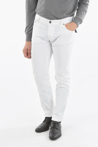 ID COLLECTION Jeans con Cinque Tasche e Chiusura con Bottoni e Ricamo