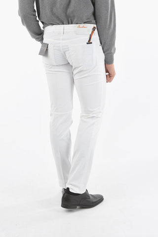 ID COLLECTION Jeans con Cinque Tasche e Chiusura con Bottoni e Ricamo