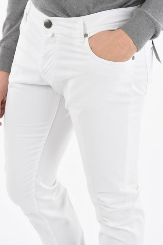 ID COLLECTION Jeans con Cinque Tasche e Chiusura con Bottoni e Ricamo