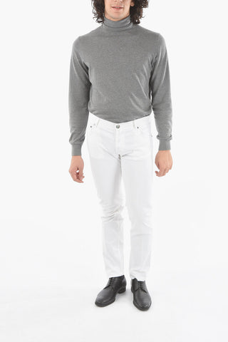 ID COLLECTION Jeans con Cinque Tasche e Chiusura con Bottoni e Ricamo