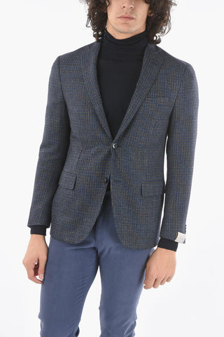 Houndstooth Wool Blend GATE Lined Blazer