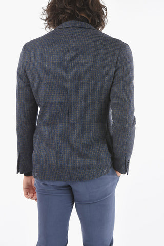 Houndstooth Wool Blend GATE Lined Blazer