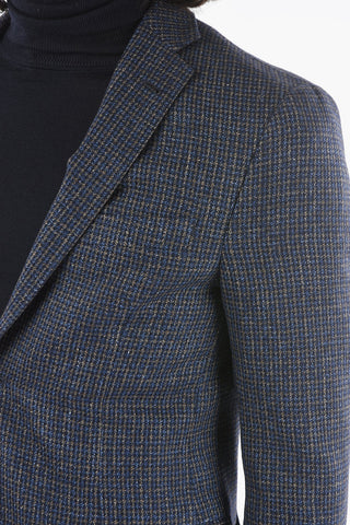 Houndstooth Wool Blend GATE Lined Blazer