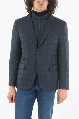 Padded Half-Lined Jacket with Chest Piece and Flap Pocket
