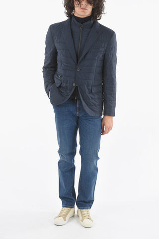 Padded Half-Lined Jacket with Chest Piece and Flap Pocket