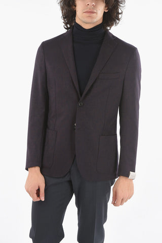 Damask Blazer with Notch Lapel