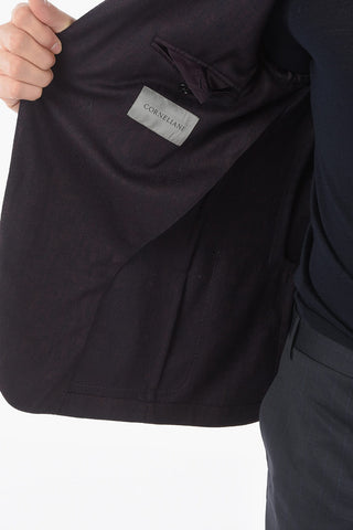 Damask Blazer with Notch Lapel