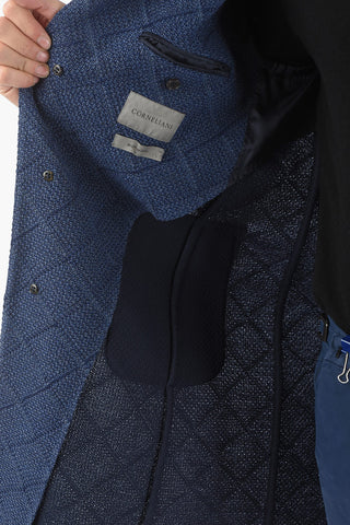 Wool Half-Lined Windowpane Check Coat