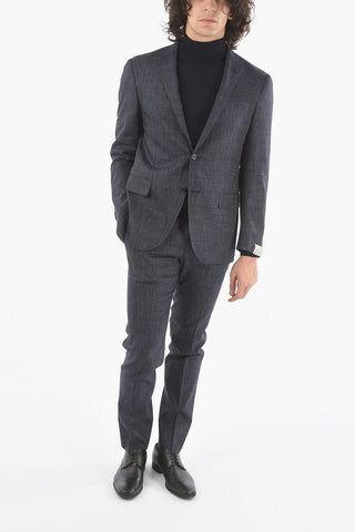 Half Lined Single Breasted Wool Blend Suit