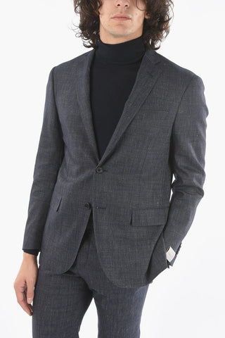 Half Lined Single Breasted Wool Blend Suit