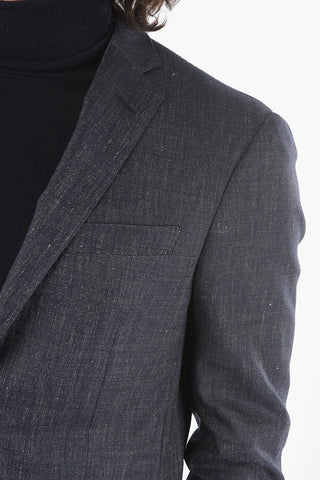 Half Lined Single Breasted Wool Blend Suit