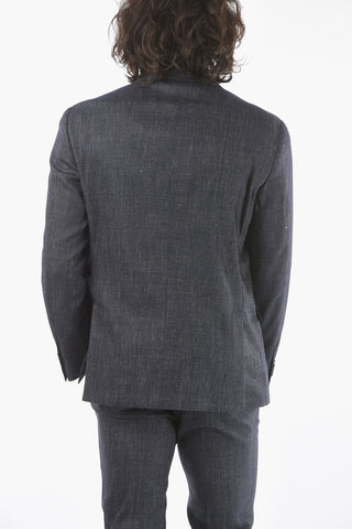 Half Lined Single Breasted Wool Blend Suit