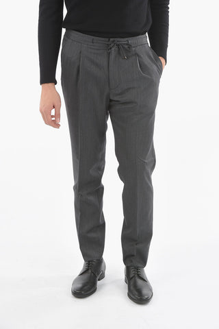 WASHABLE Trousers with Laces and Pleated with Elastic