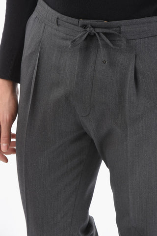 WASHABLE Trousers with Laces and Pleated with Elastic