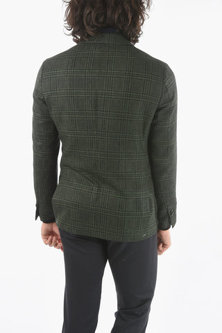 SPORTSWEAR Wool Windowpane Check Blazer with Chest Piece
