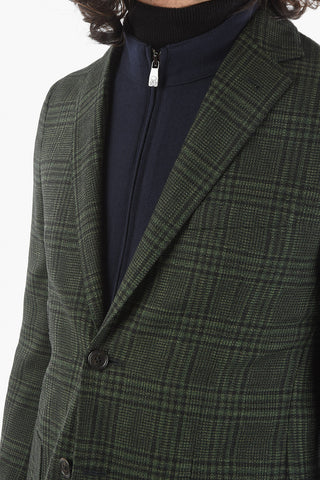 SPORTSWEAR Wool Windowpane Check Blazer with Chest Piece