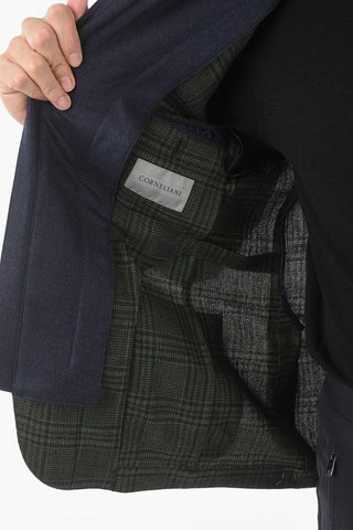 SPORTSWEAR Wool Windowpane Check Blazer with Chest Piece