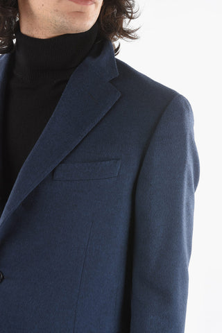 Cappotto Foderato con Revers a Lancia Spacco Posteriore e Tasca con Aletta