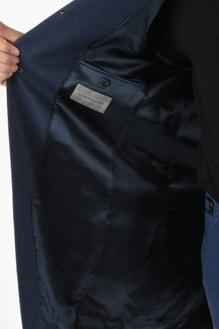Cappotto Foderato con Revers a Lancia Spacco Posteriore e Tasca con Aletta