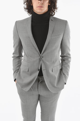 CC COLLECTION RESET Lined Houndstooth Suit with Flap Pocket