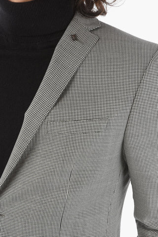 CC COLLECTION RESET Lined Houndstooth Suit with Flap Pocket