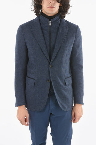 ID COLLECTION OUTDOOR Padded Cashmere Blazer with Chest Piece and Zip