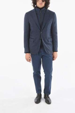 ID COLLECTION OUTDOOR Padded Cashmere Blazer with Chest Piece and Zip