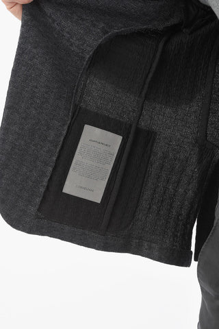 Unlined Wool Blazer with Welt Pocket and Side Vent