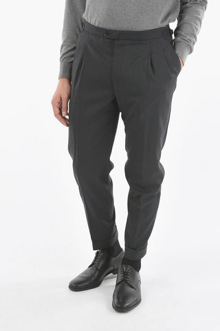CC COLLECTION RESET Lined Wool Trousers with Hook and Pinces