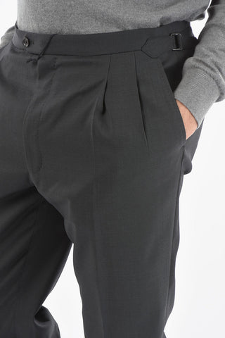 CC COLLECTION RESET Lined Wool Trousers with Hook and Pinces